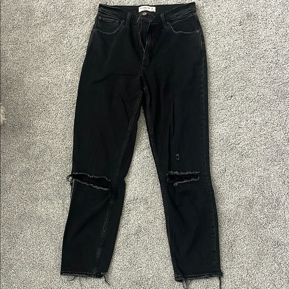 Abercrombie & Fitch Black Skinny Jeans Distressed Modern